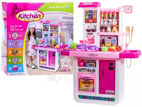 Interaktyvi virtuvė vaikams, rožinė paveikslėlis 1 iš 13