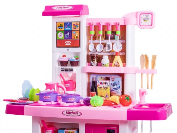 Interaktyvi virtuvė vaikams, rožinė paveikslėlis 11 iš 13