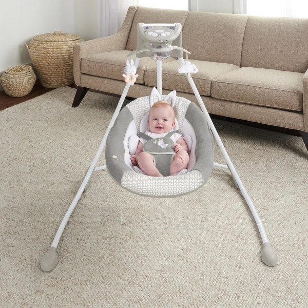 Interaktyvus kūdikio gultukas-sūpuoklė - Ingenuity InLighten, pilkas paveikslėlis 3 iš 7