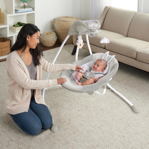 Interaktyvus kūdikio gultukas-sūpuoklė - Ingenuity InLighten, pilkas paveikslėlis 6 iš 7