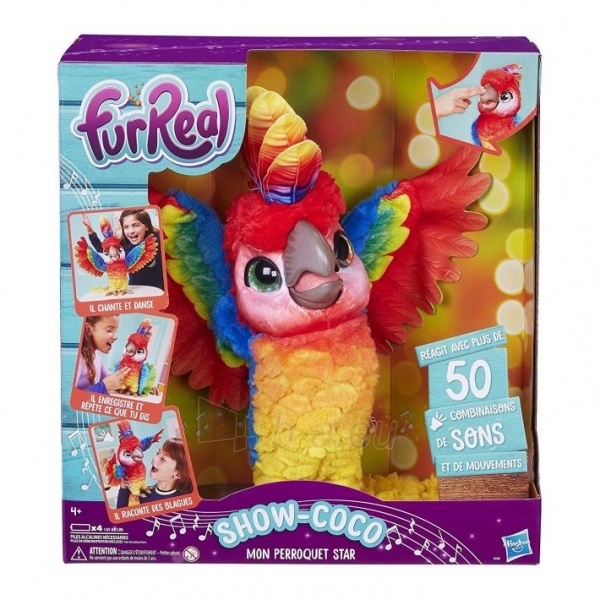 Interaktyvus žaislas E0388 Hasbro FurReal Friends Попугай Furreal Friends - Show-Coco, My Star Parrot paveikslėlis 4 iš 6