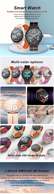 Išmanus laikrodis Wotchi AMOLED Smartwatch KM60 – Black paveikslėlis 5 iš 10