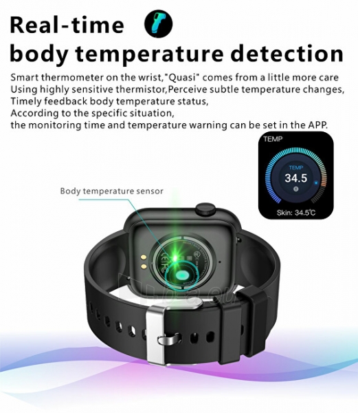 Išmanus laikrodis Wotchi Smartwatch WQX7B - Black paveikslėlis 4 iš 10