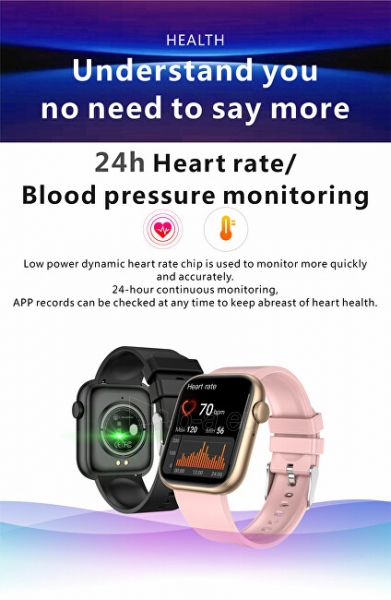 Išmanus laikrodis Wotchi Smartwatch WQX7P - Pink paveikslėlis 4 iš 10
