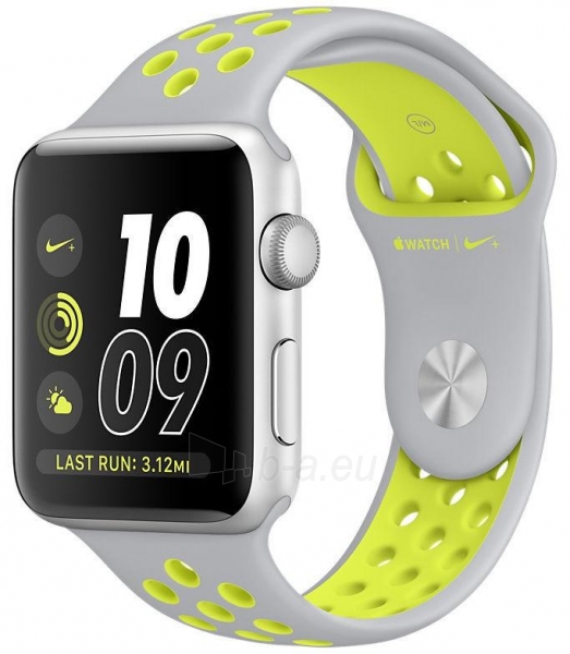 Išmanusis laikrodis Apple iWatch Nike+ 38mm Silver Aluminium/Silver Yellow Sport Band MNYP2ZP/A USED (grade:A) paveikslėlis 1 iš 5