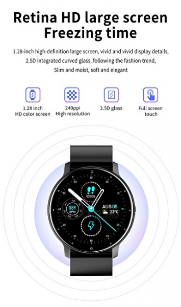 Išmanusis laikrodis Wotchi Smartwatch W02B - Black paveikslėlis 5 iš 7