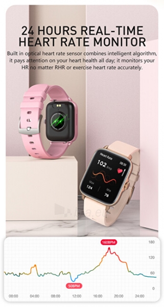 Išmanusis laikrodis Wotchi Smartwatch W20GT - Pink paveikslėlis 7 iš 10