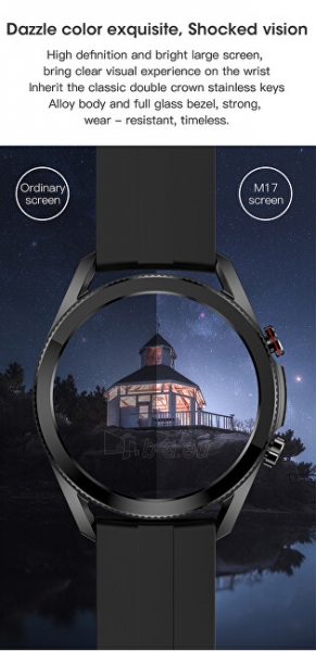 Išmanusis laikrodis Wotchi Smartwatch W25S - Silver/Black Leather paveikslėlis 5 iš 8