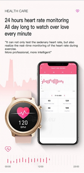 Išmanusis laikrodis Wotchi Smartwatch W33PS - Pink Silicone paveikslėlis 7 iš 10