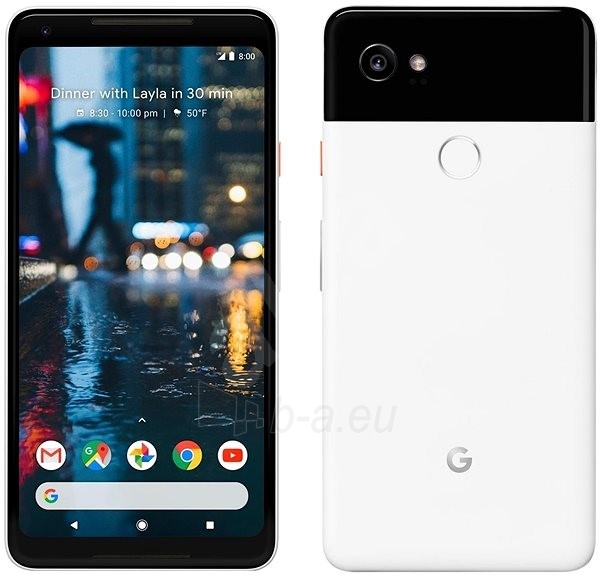 Mobilais telefons Google Pixel 2 XL 64GB black white (G011C) paveikslėlis 2 iš 5