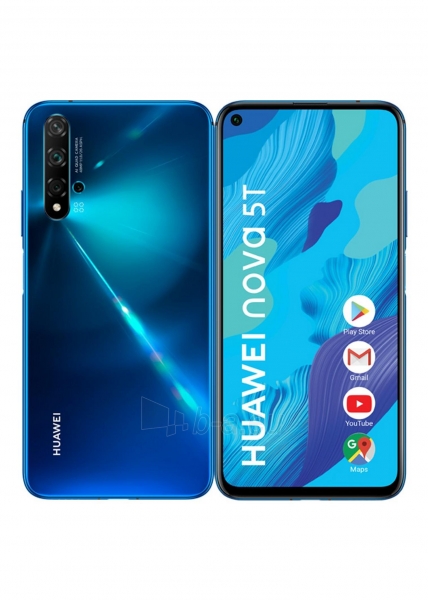 Išmanusis telefonas Huawei Nova 5T Dual 128GB crush blue (YAL-L21) paveikslėlis 1 iš 4