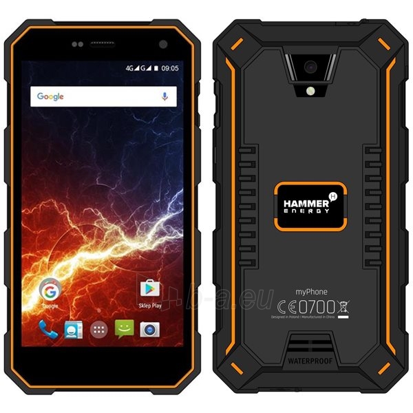Smart phone MyPhone HAMMER Energy Dual black/orange paveikslėlis 1 iš 5