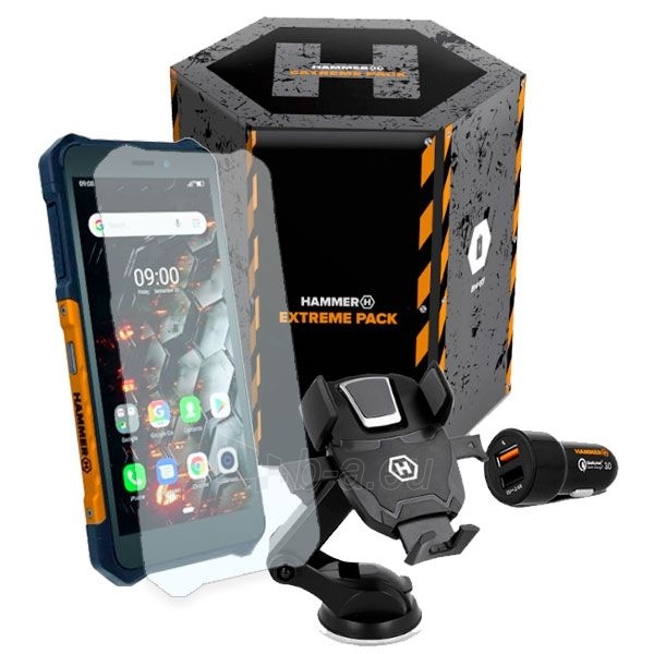 Išmanusis telefonas MyPhone Hammer Iron 3 LTE Dual orange Extreme Pack paveikslėlis 1 iš 10