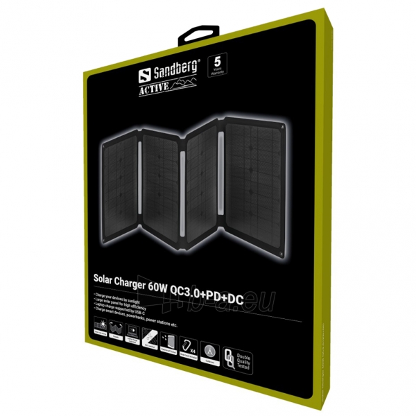 Išorinė baterija Sandberg 420-80 Solar Charger 60W QC3.0+PD+DC paveikslėlis 5 iš 5