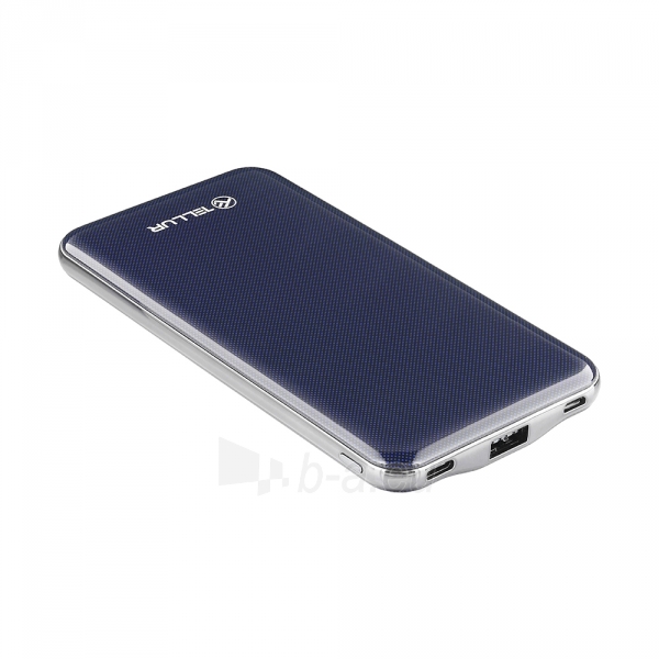 Išorinė baterija Tellur Power Bank Slim, 10000mAh, USB + Type-C + MicroUSB, blue paveikslėlis 2 iš 7