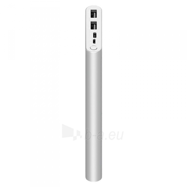 Išorinė baterija Xiaomi Mi 18W Fast Charge 3 (10000mAh) silver (PLM13ZM) paveikslėlis 2 iš 3