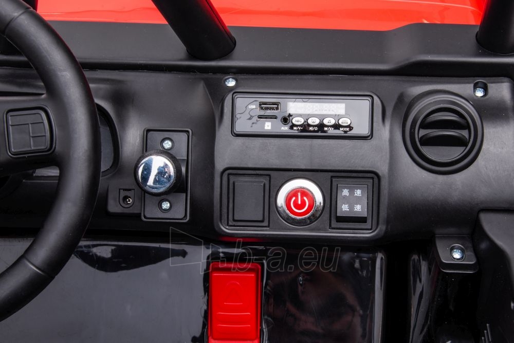 Jeep QY2188 elektromobilis, raudonas paveikslėlis 8 iš 15