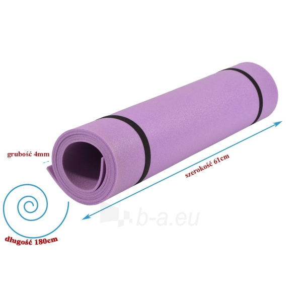 Jogos kilimėlis Eb Fit, 180x61x0,4 cm, violetinis paveikslėlis 2 iš 8