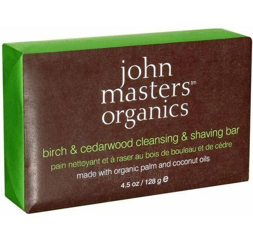 John Masters Organics Birch & Cedarwood Cleansing & Shaving Bar Cosmetic 128g paveikslėlis 2 iš 2