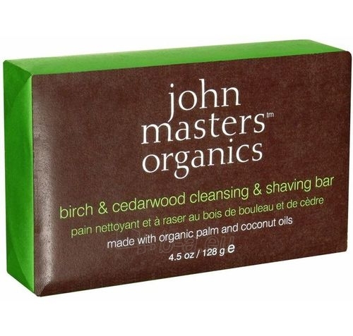 John Masters Organics Birch & Cedarwood Cleansing & Shaving Bar Cosmetic 128g paveikslėlis 1 iš 2