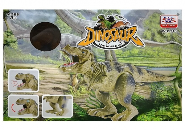 Judantis dinozauras Tiranozauras su garso ir šviesos efektais, žalias paveikslėlis 5 iš 5