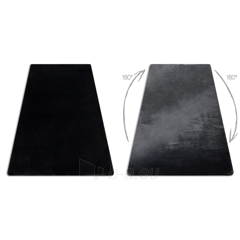 Juodas kailio imitacijos kilimas POSH | 50x80 cm paveikslėlis 2 iš 17