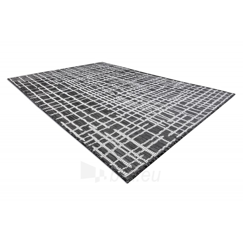 Juodos spalvos sizalio kilimas SION Grotelės | 120x170 cm paveikslėlis 3 iš 17