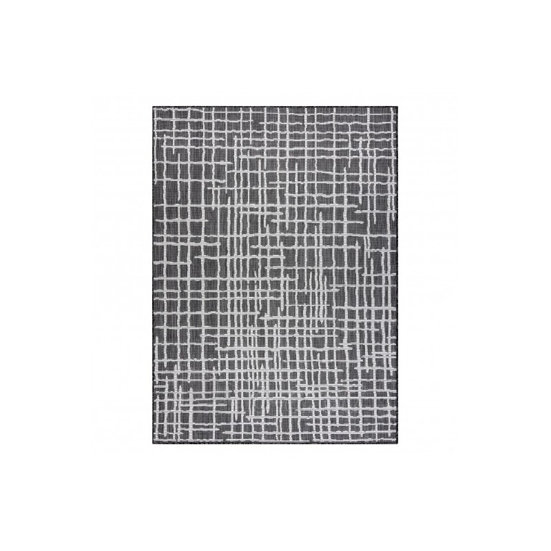 Juodos spalvos sizalio kilimas SION Grotelės | 160x220 cm paveikslėlis 2 iš 17