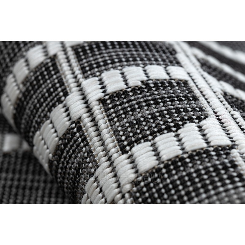 Juodos spalvos sizalio kilimas SION Grotelės | 180x270 cm paveikslėlis 14 iš 17