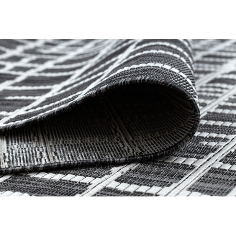 Juodos spalvos sizalio kilimas SION Grotelės | 180x270 cm paveikslėlis 9 iš 17