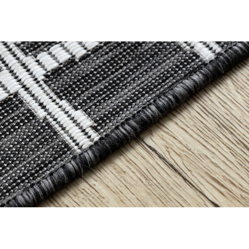 Juodos spalvos sizalio kilimas SION Grotelės | 180x270 cm paveikslėlis 6 iš 17