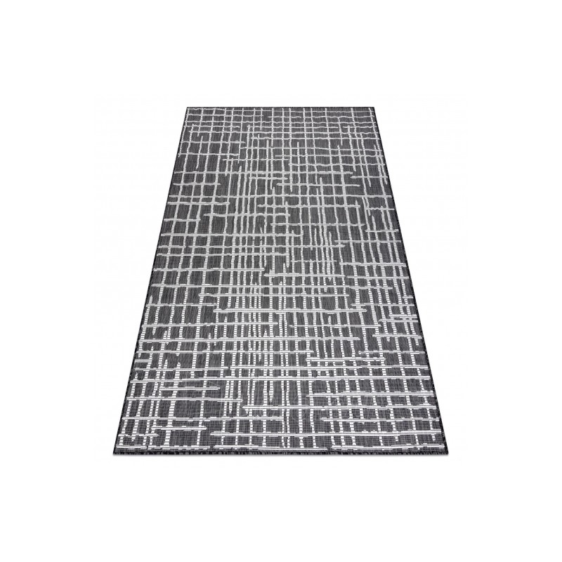 Juodos spalvos sizalio kilimas SION Grotelės | 80x150 cm paveikslėlis 17 iš 17
