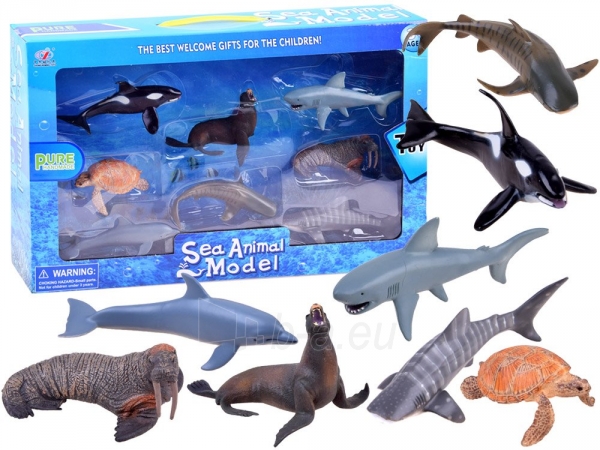 Jūrų gyvūnų figurėlių rinkinys paveikslėlis 1 iš 10
