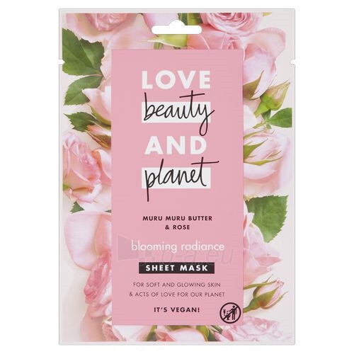 Kaukė su rožiniu aliejumi ir muru muru Love Beauty and Planet Textile 1vnt paveikslėlis 1 iš 1