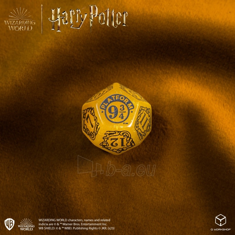 Kauliukų rinkinys Harry Potter. Hufflepuff Modern Dice (geltonos sp.) paveikslėlis 4 iš 8