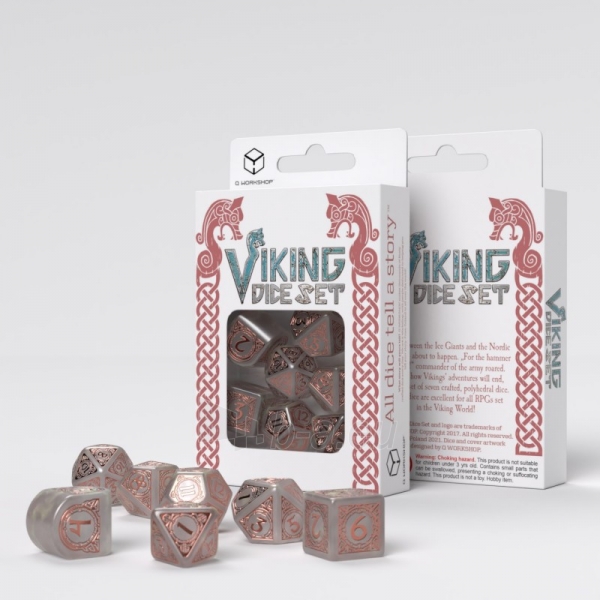 Kauliukų rinkinys Viking modern dice set: Niflheim paveikslėlis 1 iš 7