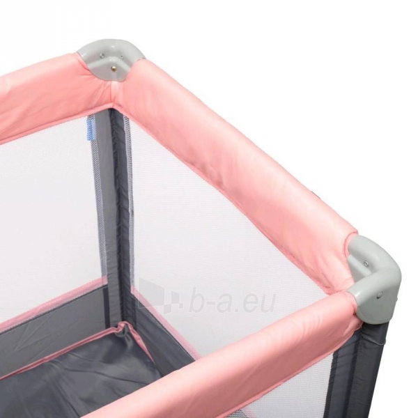 Kelioninė lovytė kūdikiams 120x60cm, rožinė paveikslėlis 2 iš 2