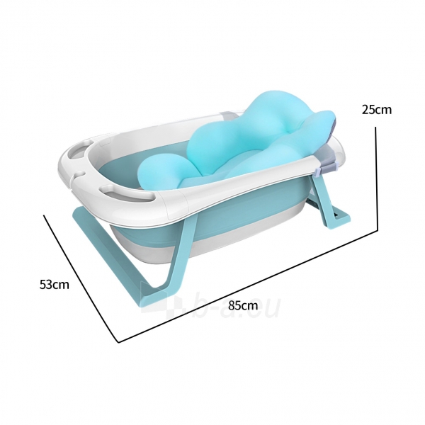 Kelioninė silikoninė vonelė kūdikiui, mėlyna paveikslėlis 4 iš 6