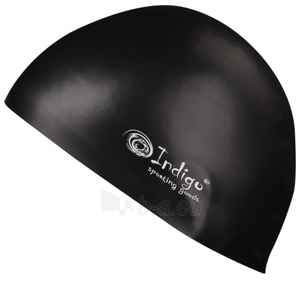 Kepuraitė plaukimui INDIGO IN085 3D forma, silikoninė Juoda paveikslėlis 1 iš 1