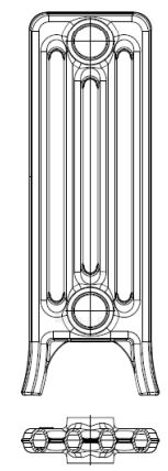 Ketinis sekcijinis radiatorius KALOR 350/160, koja (grunto sp.) paveikslėlis 3 iš 4