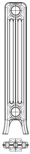 Ketinis sekcijinis radiatorius KALOR 500/110, koja (grunto sp.) paveikslėlis 3 iš 3