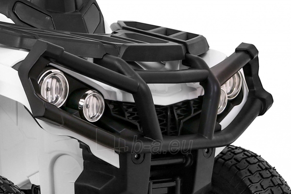 Elektrinis vaikiškas keturratis Quad ATV su pripučiamomis padangomis, baltas paveikslėlis 12 iš 13