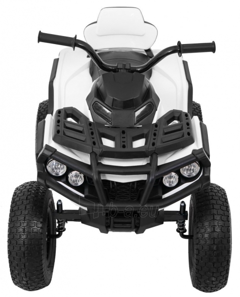 Elektrinis vaikiškas keturratis Quad ATV su pripučiamomis padangomis, baltas paveikslėlis 10 iš 13