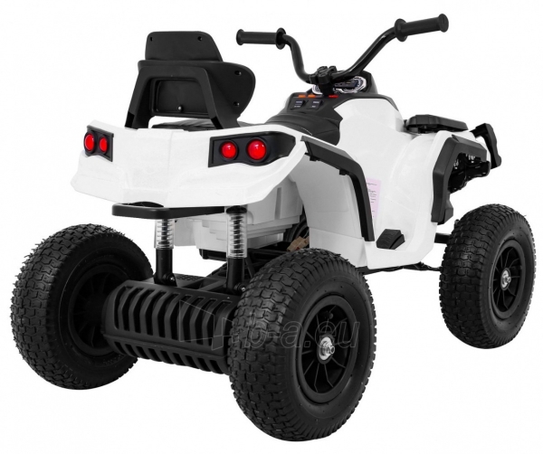 Elektrinis vaikiškas keturratis Quad ATV su pripučiamomis padangomis, baltas paveikslėlis 8 iš 13