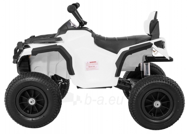 Elektrinis vaikiškas keturratis Quad ATV su pripučiamomis padangomis, baltas paveikslėlis 4 iš 13