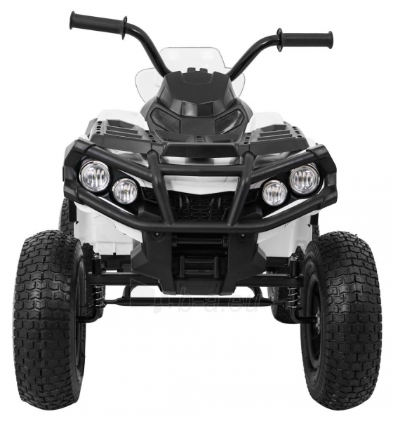 Elektrinis vaikiškas keturratis Quad ATV su pripučiamomis padangomis, baltas paveikslėlis 3 iš 13