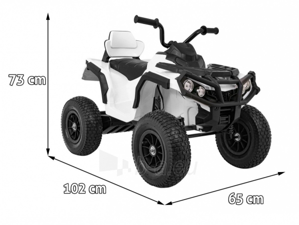 Elektrinis vaikiškas keturratis Quad ATV su pripučiamomis padangomis, baltas paveikslėlis 2 iš 13