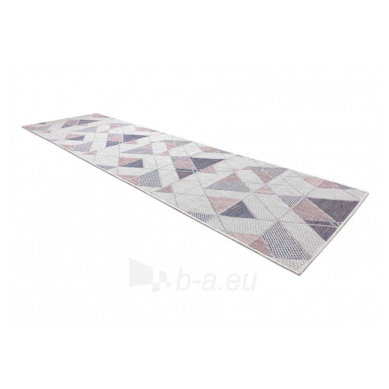 Kiliminis takelis su rožiniais akcentais SION Trikampiai | 80x250 cm paveikslėlis 3 iš 16