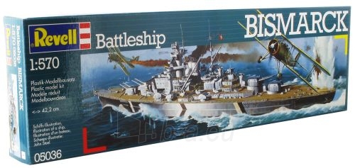 Klijuojamas modelis REVELL 05036 1/570 Battleship Bismarck paveikslėlis 1 iš 1