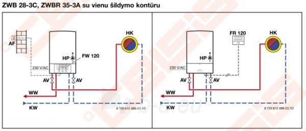 Kombinuotas dujinis kondensacinis katilas JUNKERS Cerapur Smart ZWB 28-3CE; 7,3-21,8kW paveikslėlis 7 iš 7